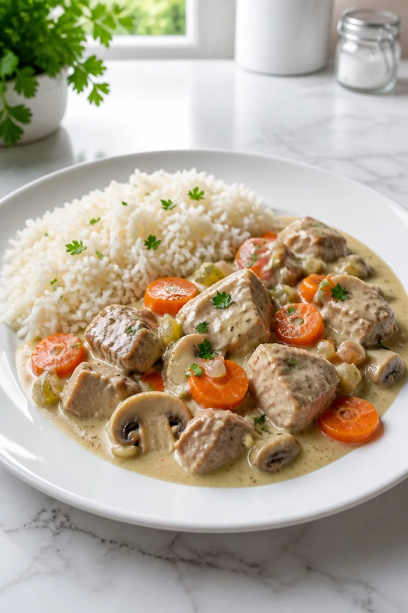 Blanquette de veau à l'ancienne maison, plat traditionnel français