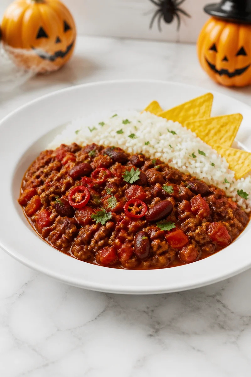 Chili con carne savoureux pour soirée Halloween