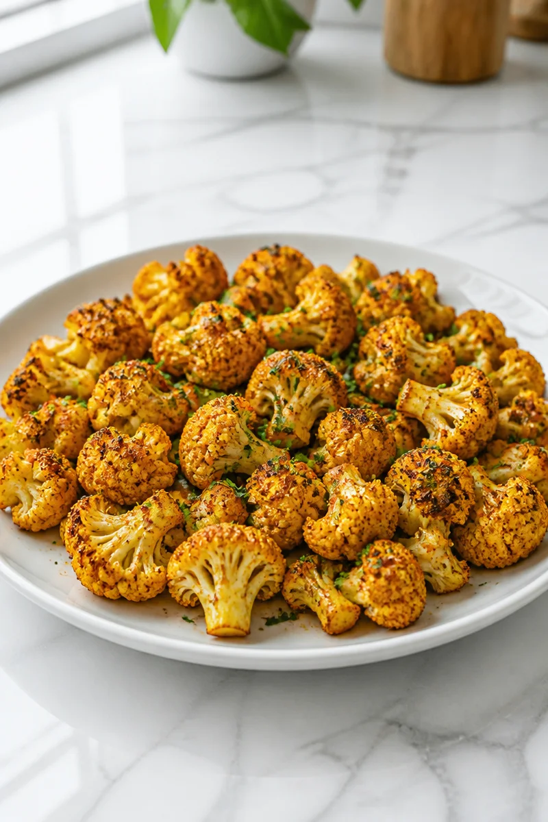 Chou-fleur rôti épicé au four, plat savoureux et parfumé