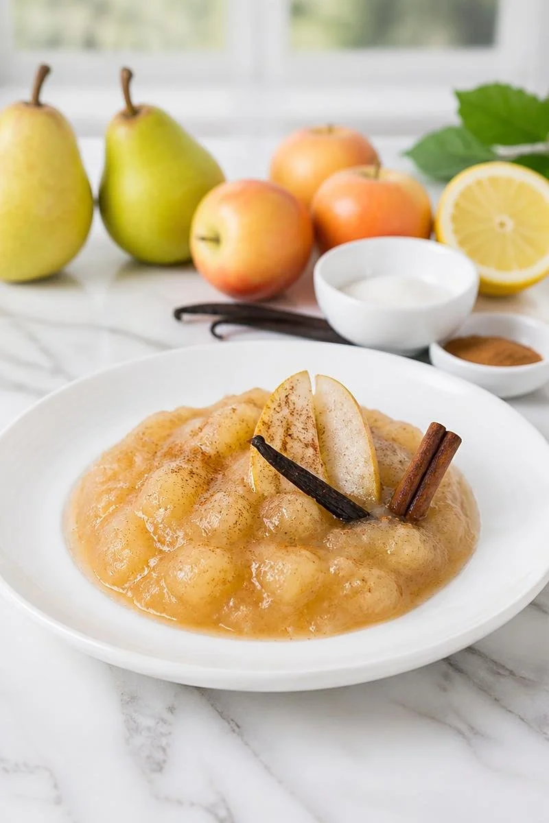 Recette de compote pomme poire cannelle faite maison