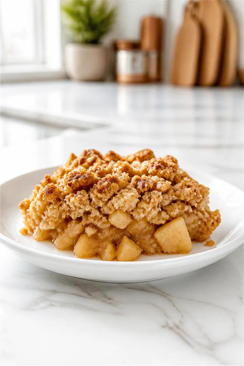 Crumble aux pommes croustillant maison, un délicieux dessert aux pommes