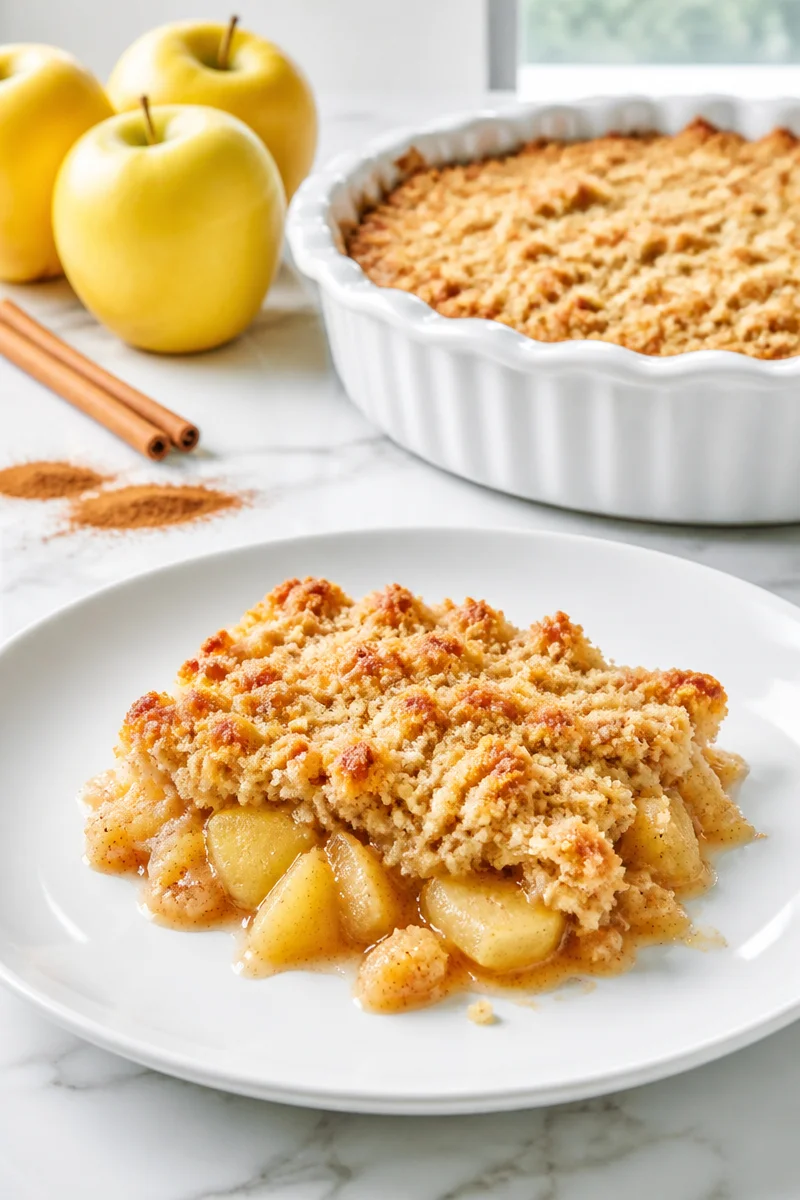 Crumble Pomme Cannelle Façon Grand-Mère, un dessert savoureux aux pommes et cannelle
