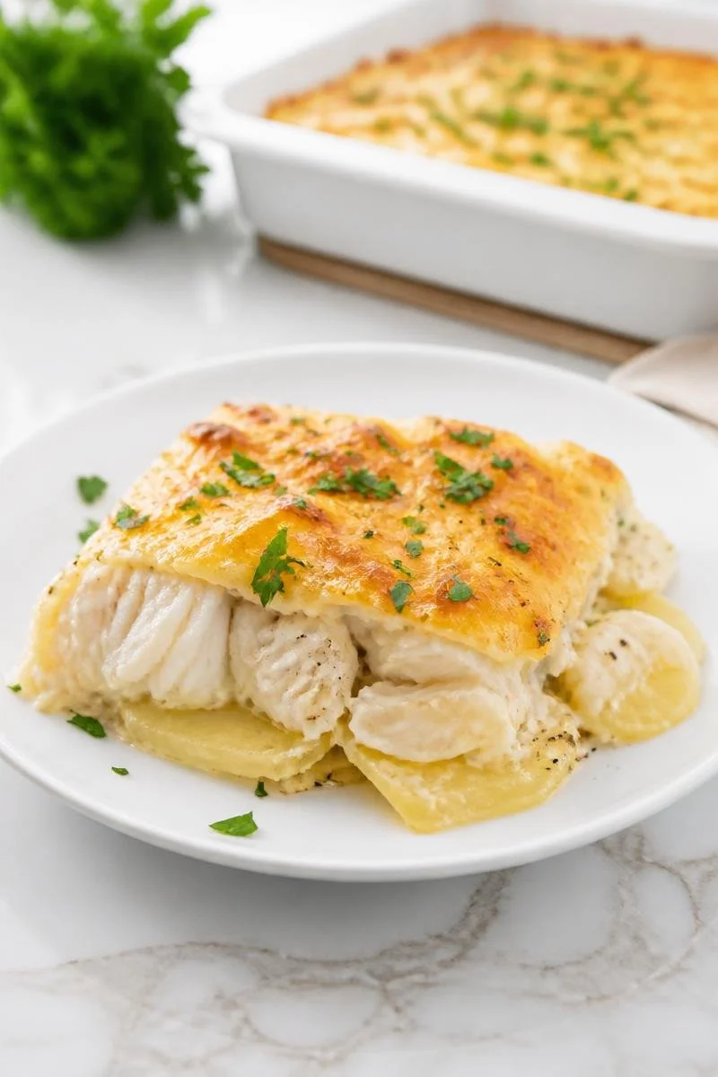 Gratin poisson pomme de terre crème, un plat savoureux et réconfortant