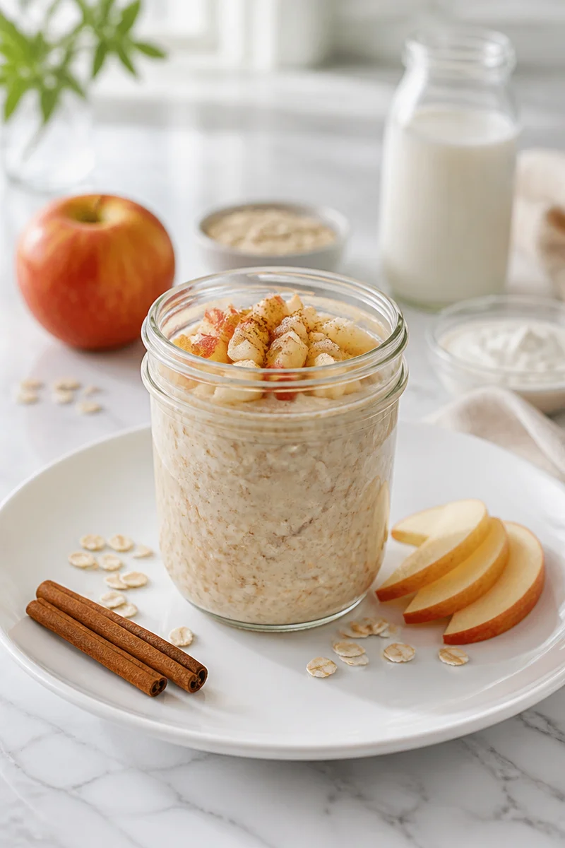 Recette d'overnight oats pomme cannelle rapide et savoureuse