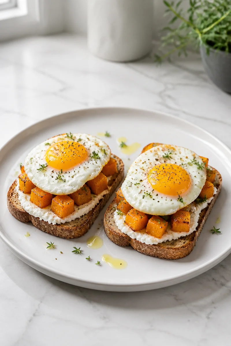 Petit-déjeuner salé à la courge rôtie savoureux et nutritif