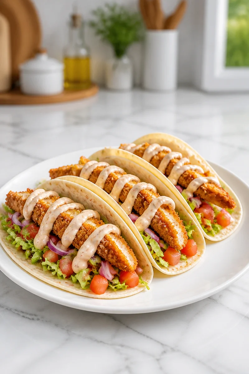 Tacos poulet croustillant avec sauce maison savoureuse
