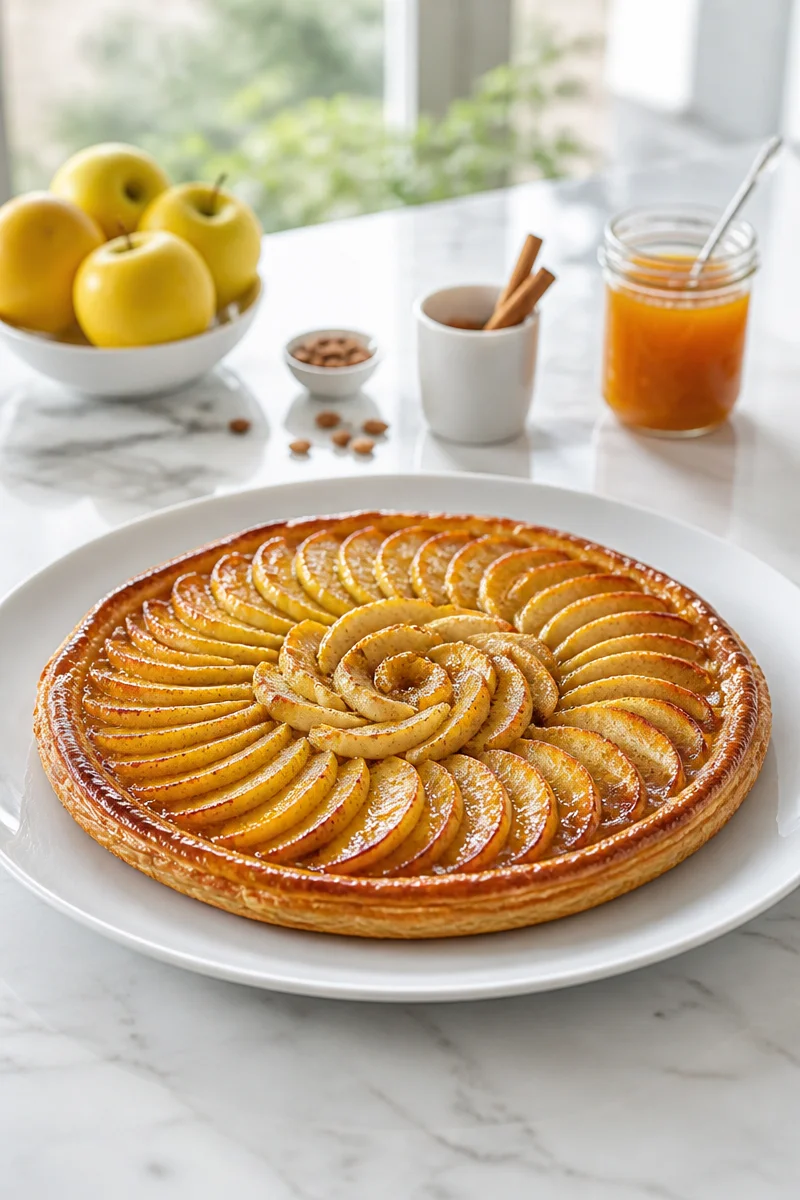 Tarte fine aux pommes caramélisées, un dessert délicat et sucré